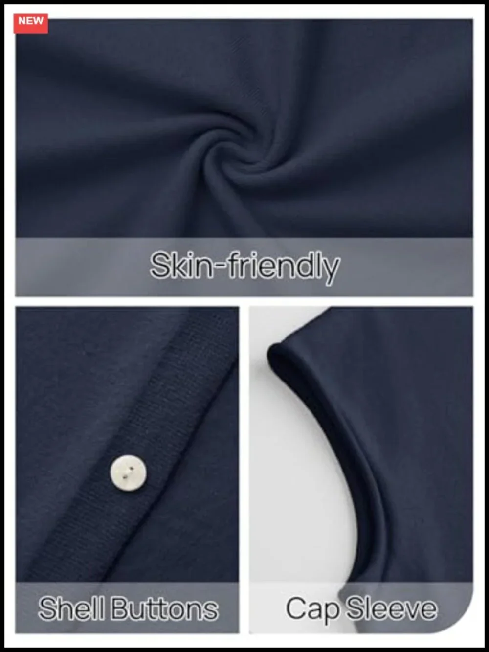 Women's Summer Cap Sleeve Knit Cardigan Sweater Vest Button Front Office Top